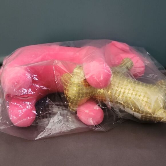 VICTORIA SECRET PINK Plush Stuffed Animals Gold Hope Dog and Pink Nation Dog - Picture 13 of 14